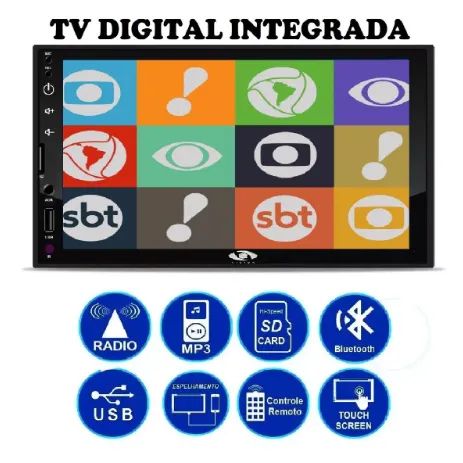 Promoção Multimídia Mp5 2 Din Com Tv Digital Espelhamento Bluetooth Camera de Ré Gratis Us - Foto 3