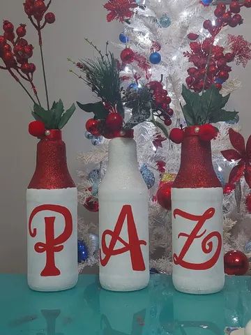 Garrafas decorativas natalinas - Foto 2