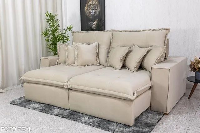 Sofá Retrátil Reclinável Ferrara 2.50m molas ensacadas !! Rf327m