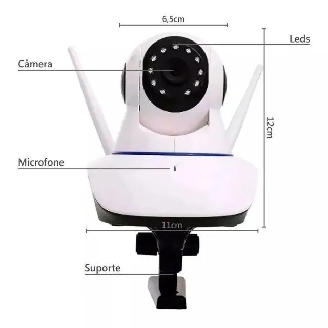 Câmera Ip Dvr Wifi Alarme Gravador Rj45 Visão Noturna Onvif kp-ca127 Loja Coimbra Entrega - Foto 3