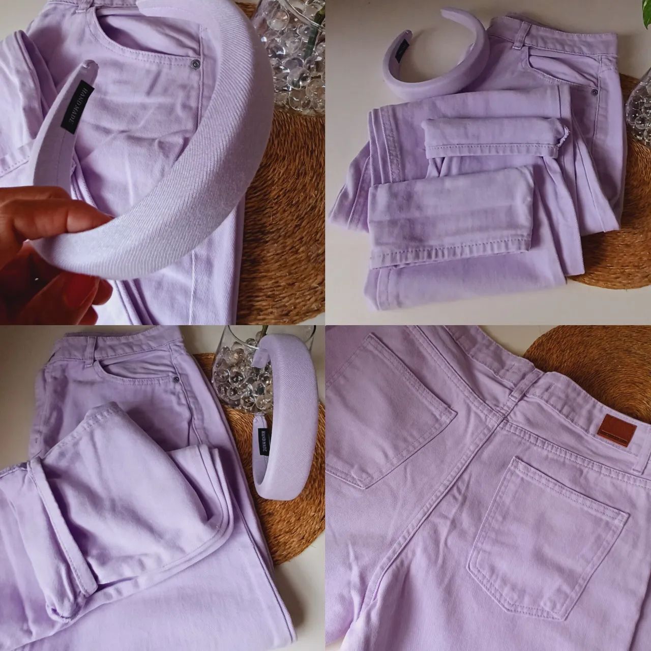 Calça Mom 42 + Tiara lilas novos  - Foto 2