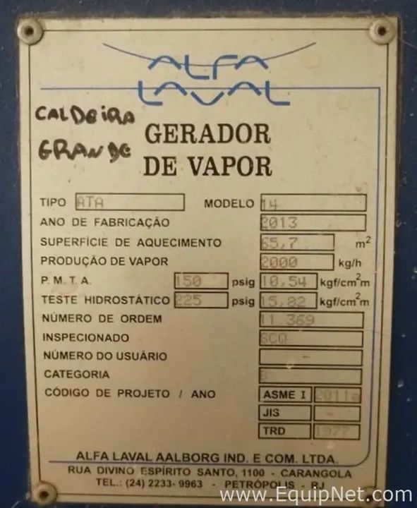 Caldeira Vapor Alfa Laval AAlborg ATA 14 - Foto 5