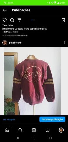 Moletom nicoboco vermelho marsala Tm M - Foto 2