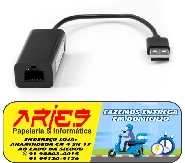 cabo adaptador usb 2.0 x internet rj45 pluscable adp-usblan100bk
