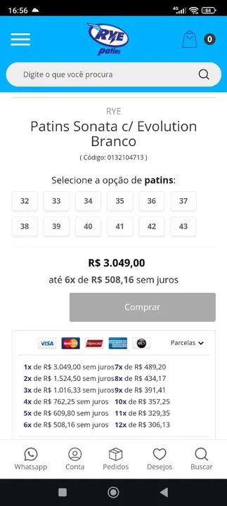 Patins RYE - Tamanho 39 Novo - Foto 3