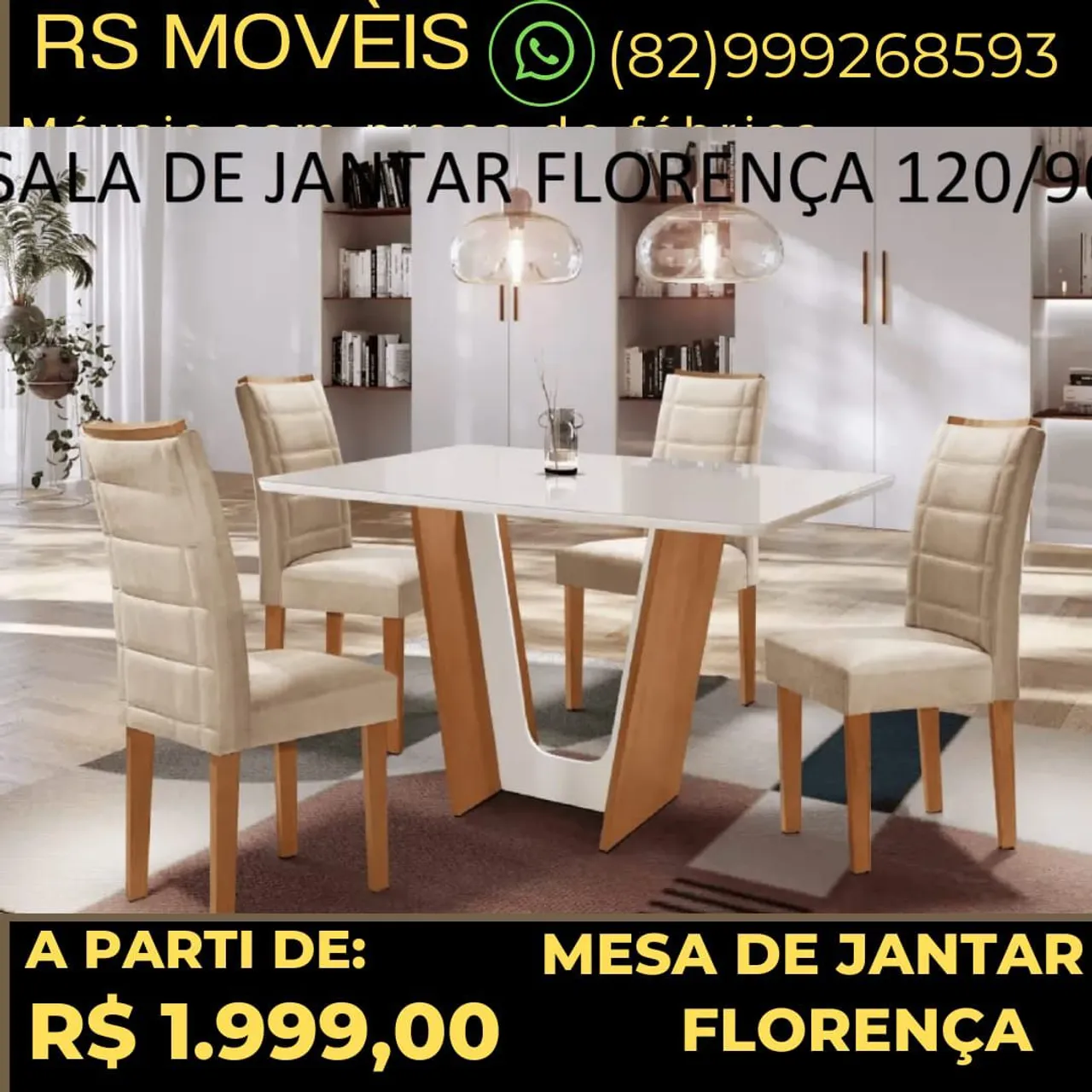 Mesa de jantar 4 cadeiras entrega e montagem grátis para toda Maceió