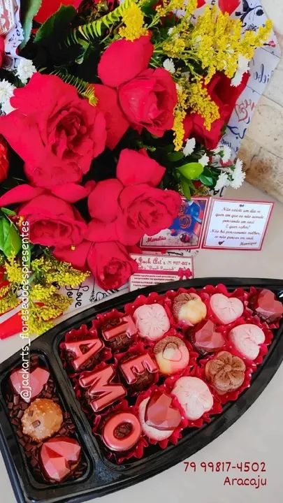 Buquê de rosas e girassóis, kits românticos, bombons, pelúcias - Foto 4