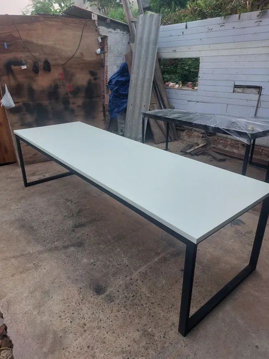 Mesa reta estilo industrial  - Foto 5