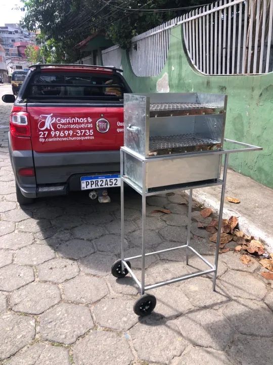 Churrasqueira para espetinho com rodinhas / carrinho de churrasco  - Foto 2