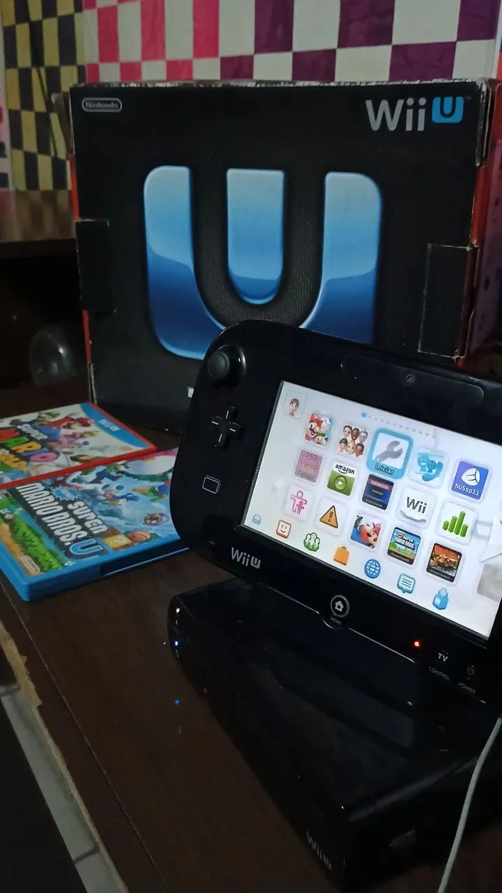 Wii U Desbloqueado HD de 500GB cartão SD de 2GB  Vendo Ou Troco Por Placa De Video Ou PC - Foto 4