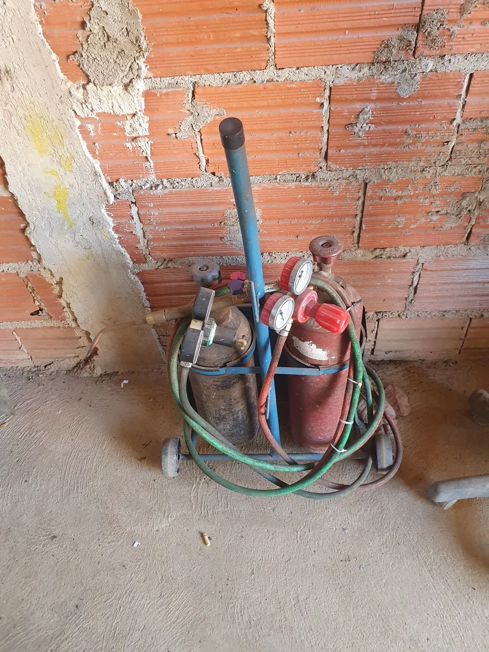 Conjunto de solda acetileno e oxigênio garrafa de 1 m