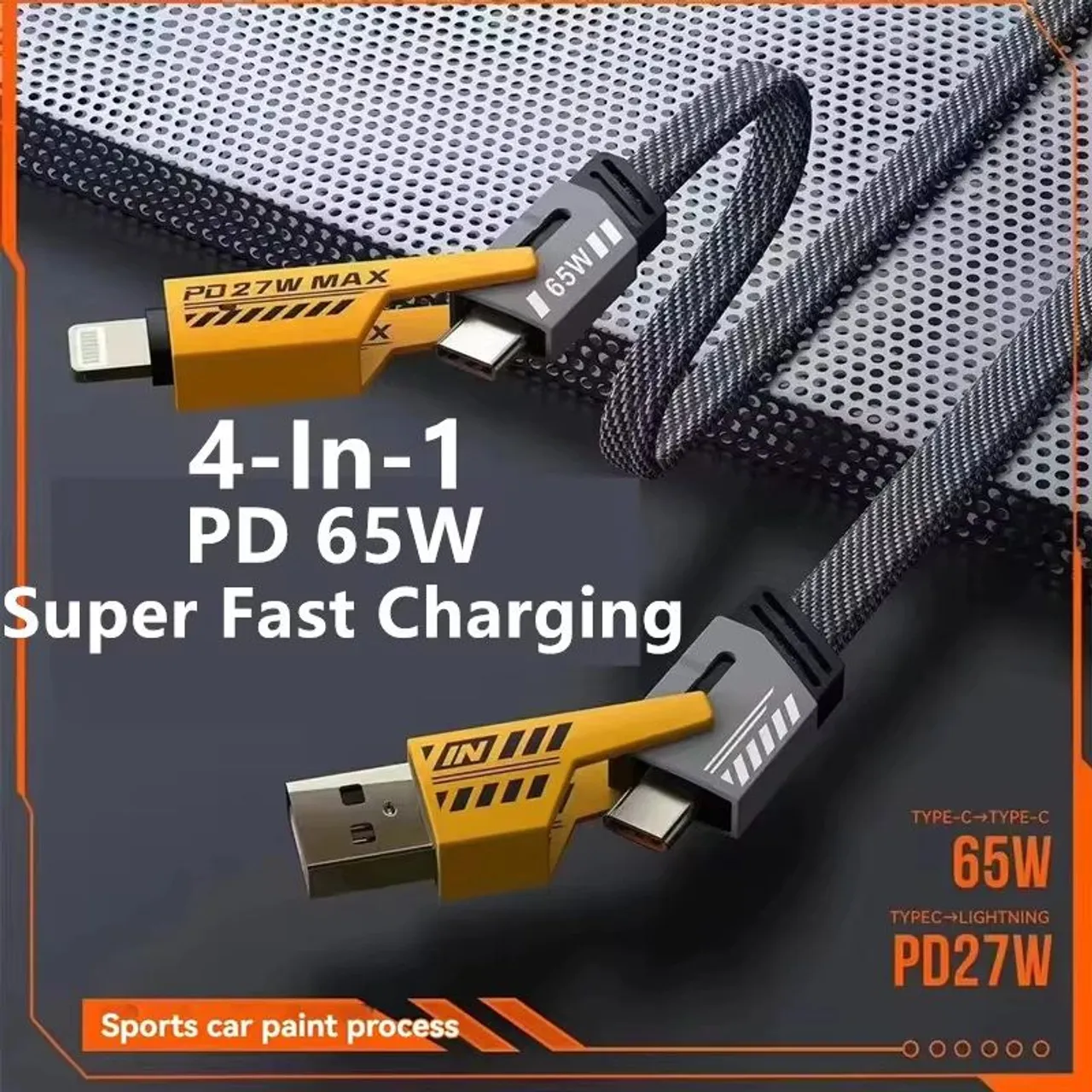 Cabo Carregador 4 em 1 PD 65W Super Fast Charging