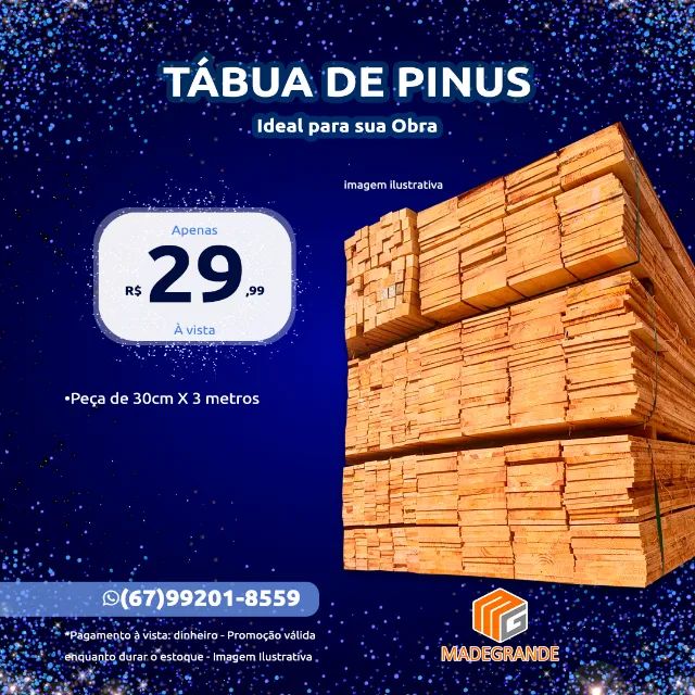 Promoção Tábua de Pinus