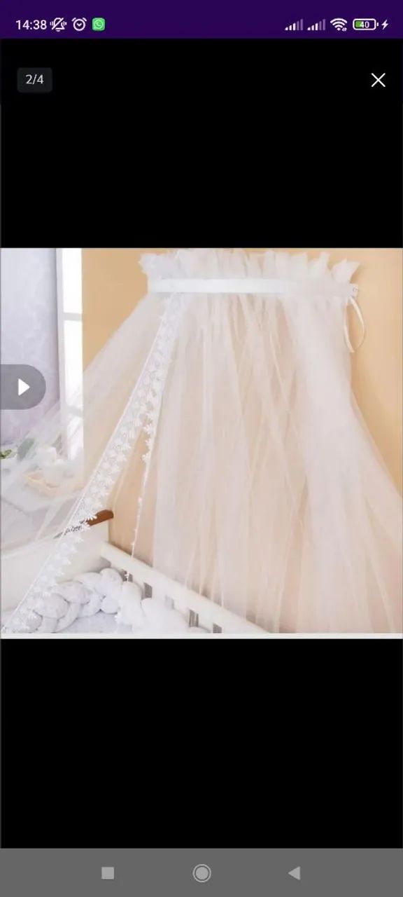 Mosquito Net with White Solid Wall Canopy for Baby64962682378499120