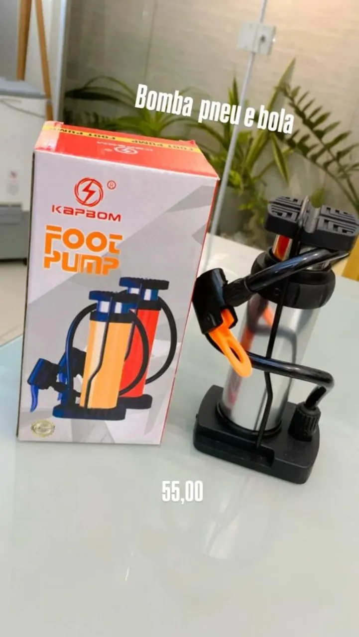 Bomba de Pé para Pneu, bola, boia