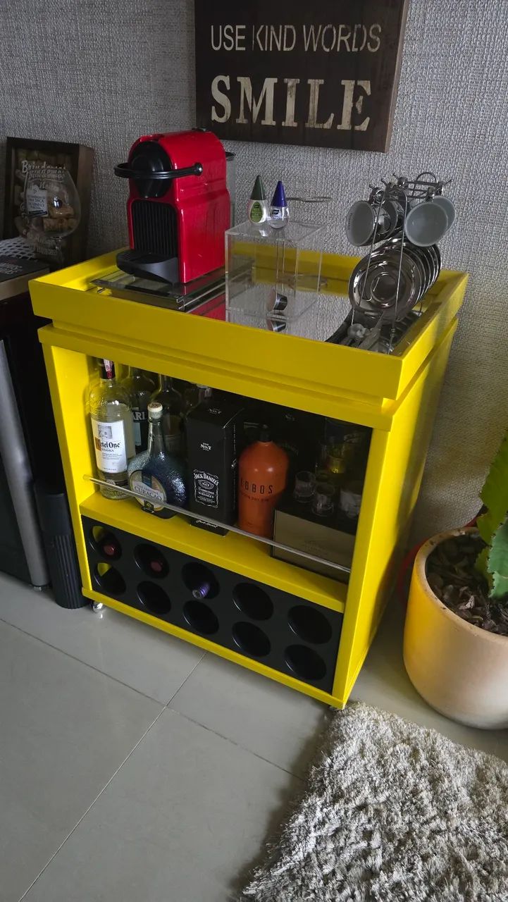 Carrinho Bar Amarelo