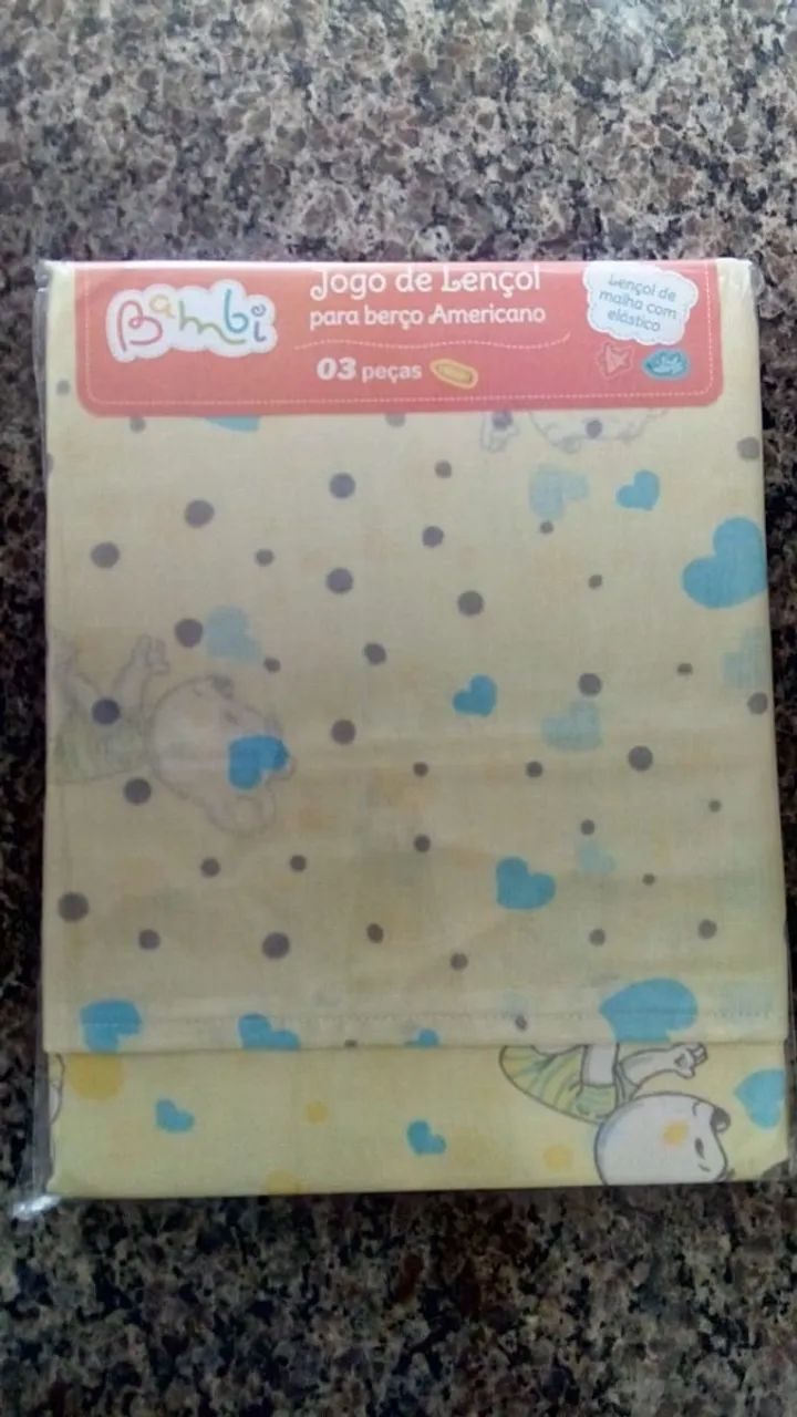 Jogo de lençol para berço 3 peças 