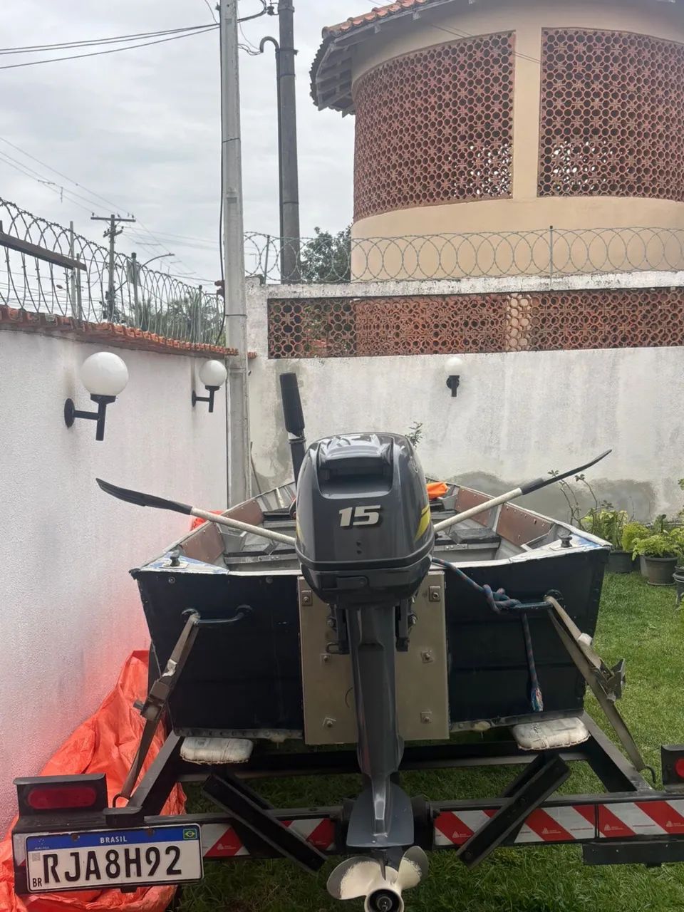 Barco de alumínio com motor novo - Foto 4
