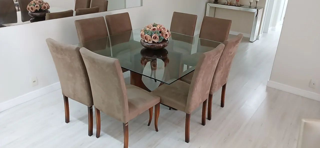 Mesa vidro + 8 cadeiras, marca Sierra - Foto 4