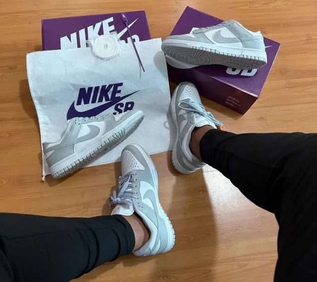 Tênis Nike SB Dunk Cinza Linha Premium Unissex - Foto 2