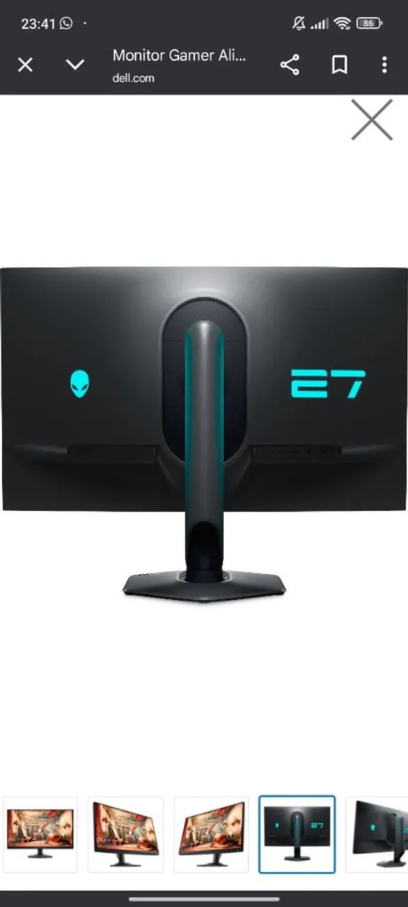 Monitor Gamer Alienware 27'' 2k 165Hz - Foto 2
