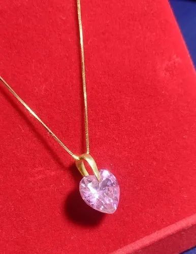 Conjunto Colar 2.10 Gramas 55 Cm 0.5 mm e  Pingente Coração Ouro 18 Kilates Pedra Zircônia - Foto 4