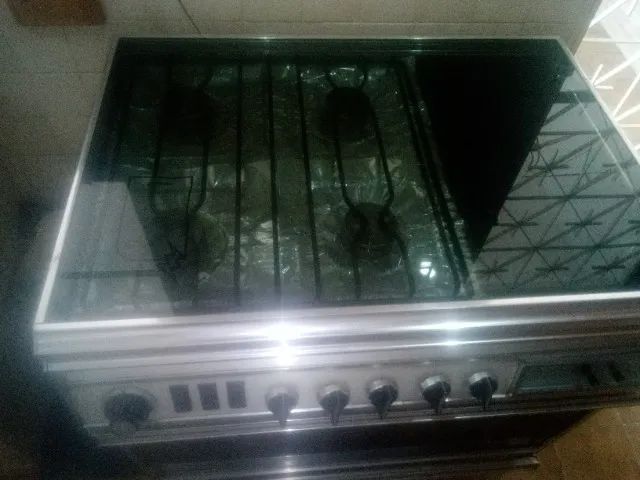 fogão 4 bocas inox c om grelha e gril - Foto 5