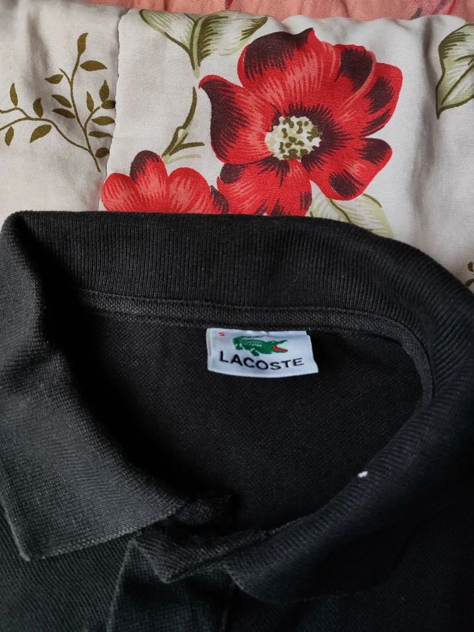 Polo Lacoste Preta Tamanho-M - Foto 4