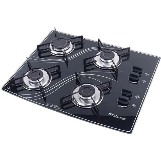 Fogão Cooktop 4 Bocas Novo Preto