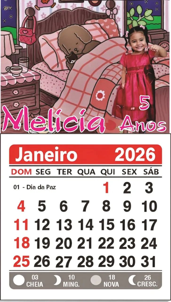Lembrancinha Mini Calendário 5x9cm 40 Unidade Personalizado - Foto 4