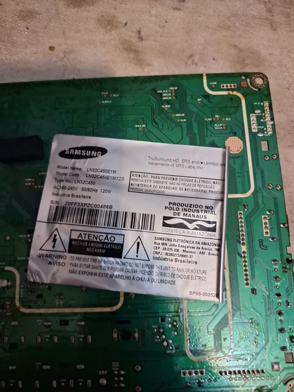 Placa principal samsung  ln32c450e1mxzd - Foto 2