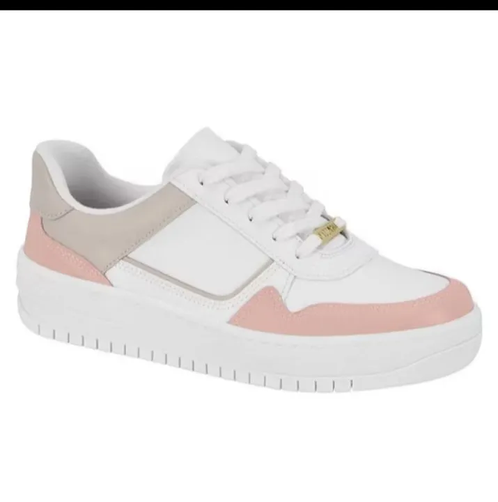 Tênis Casual Feminino Branco Rosa,cinza e rosa(retirada somente no guamá.