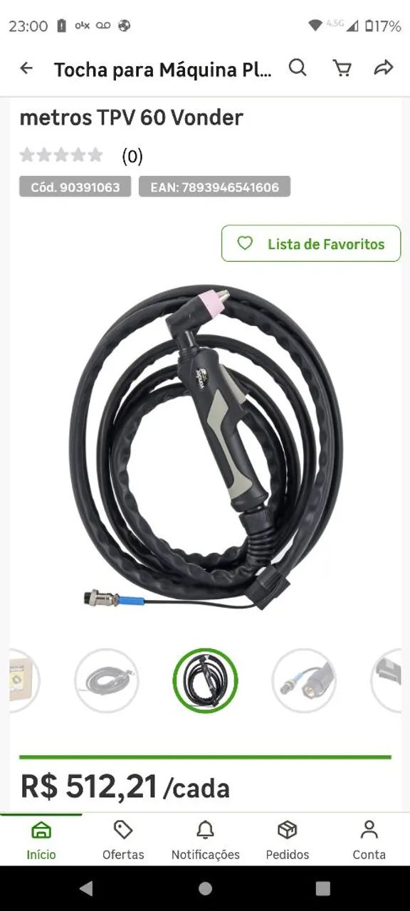 Tocha para Máquina Plasma 60A 5 metros TPV 60 Vonder - Foto 3