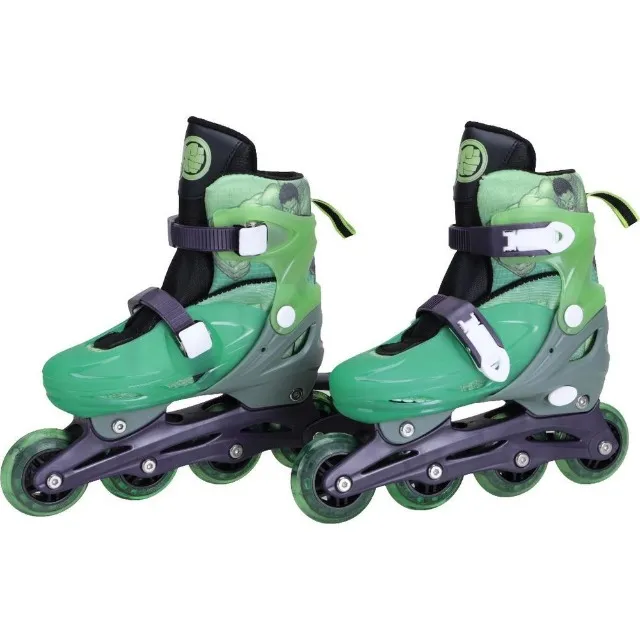 Patins Infantil 3 rodas Ajustável Com Kit Proteção Tamanho 23-35- Hulk -brink+