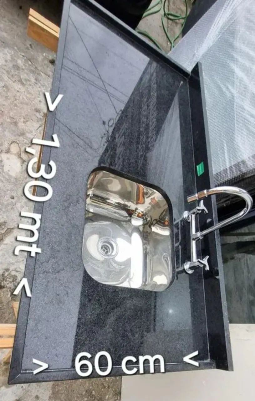 Pia de cozinha pedra São Gabriel com Cuba de aço inox  - Foto 4