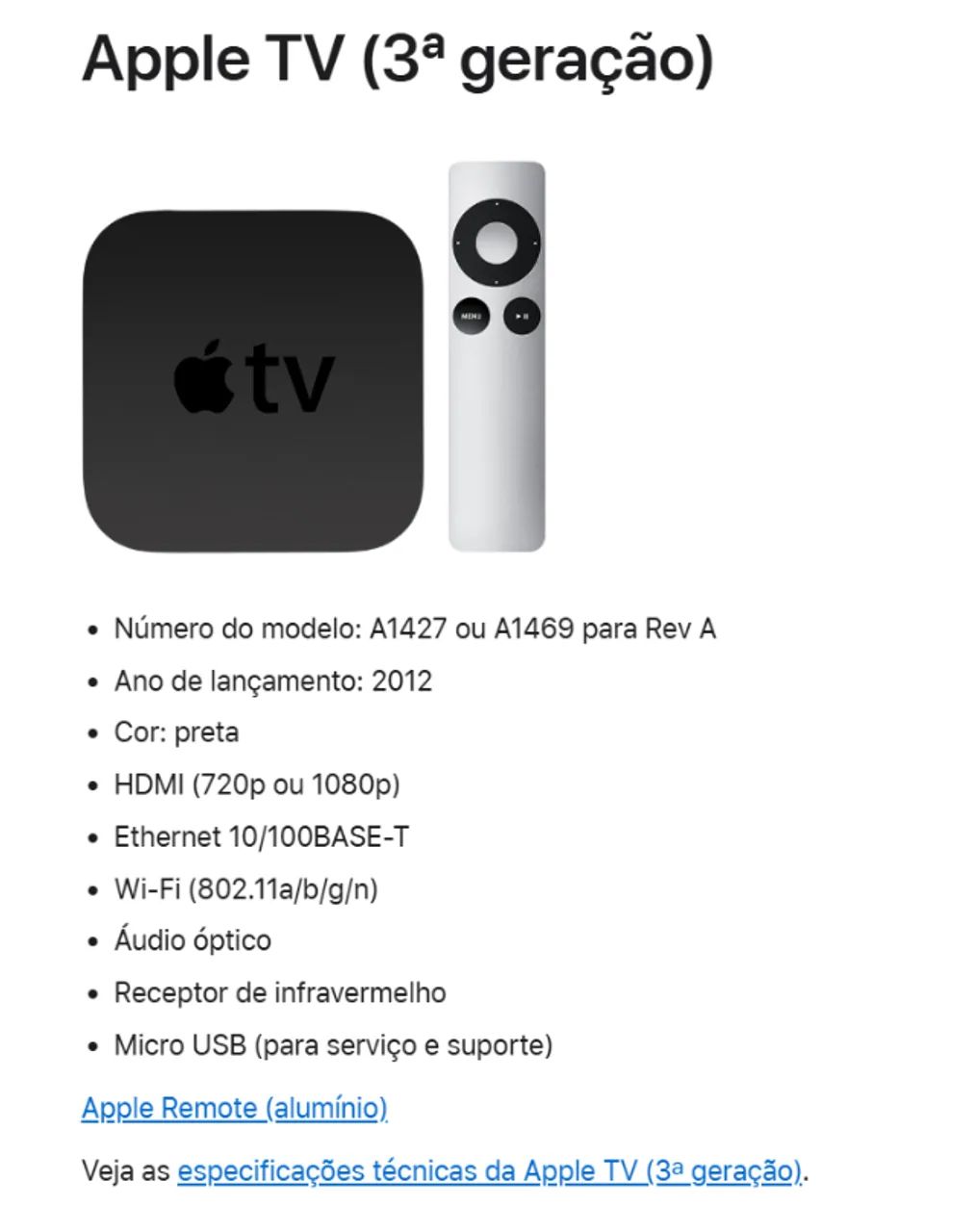 Apple TV 3rd Generation A142764318470982913123
