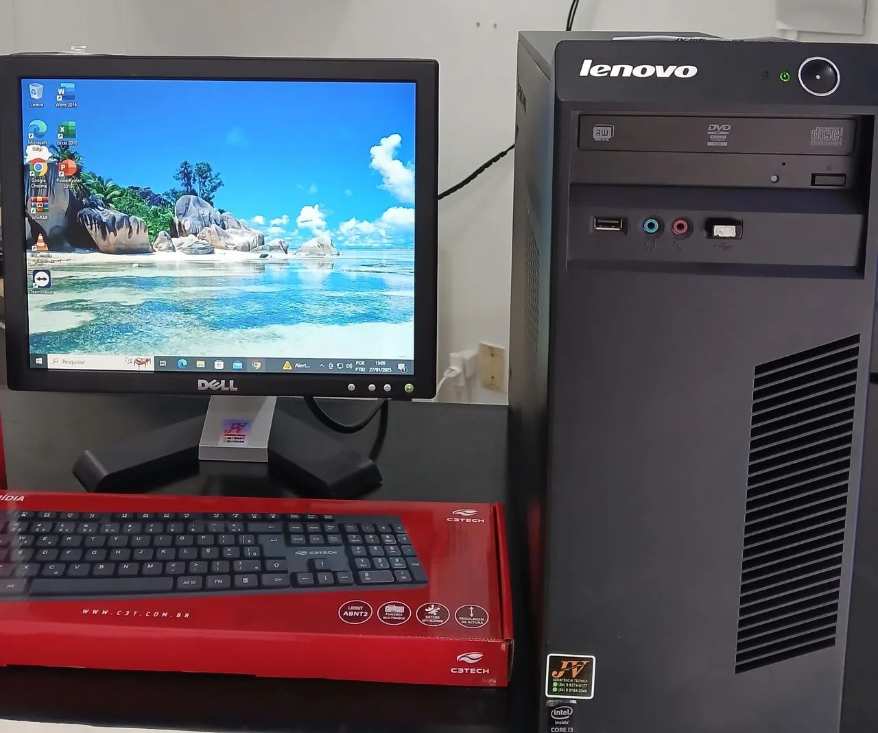Complete computer, i3/4gb/500gb HD/audio, monitor, keyboard, mouse and cables, with warranty64292069295361120