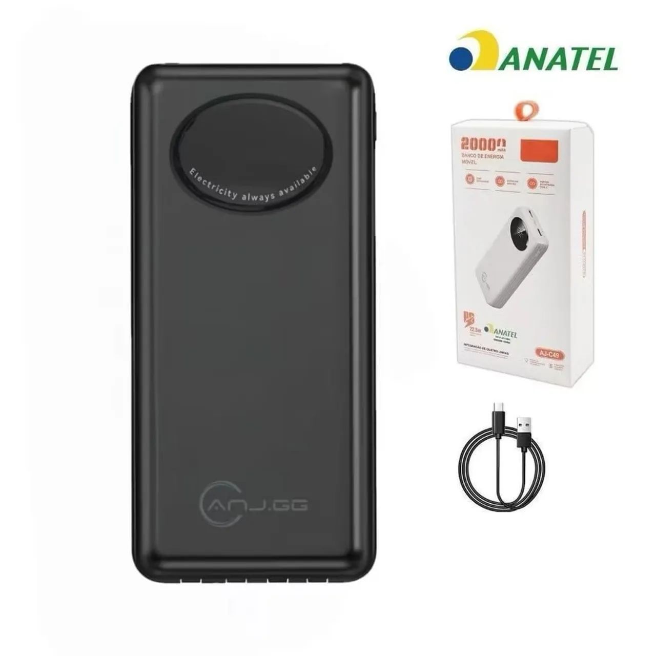 Carregador portátil 20.000 MAH ANJ.GG ORIGINAL ANATEL  - Foto 4