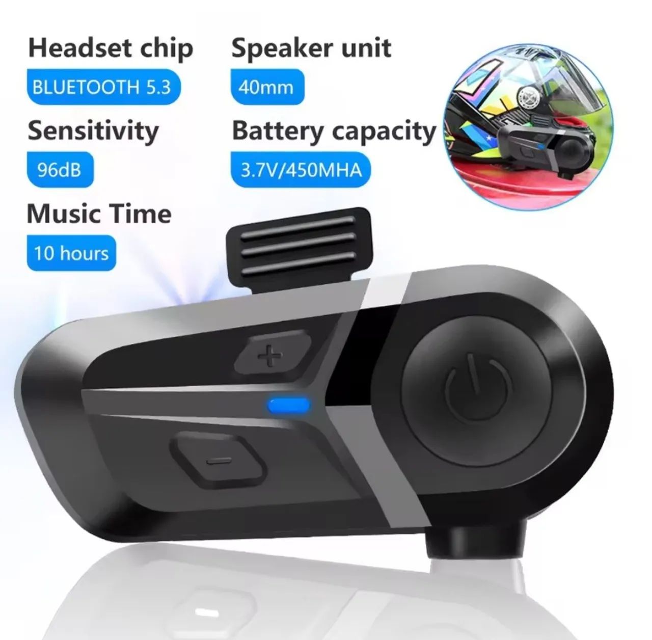Fones De Ouvido Bluetooth 5.0 Para Capacete Com Microfone
