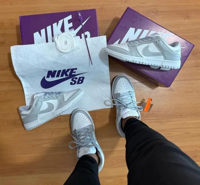 Tênis Nike SB Dunk Cinza Linha Premium Unissex - Foto 4