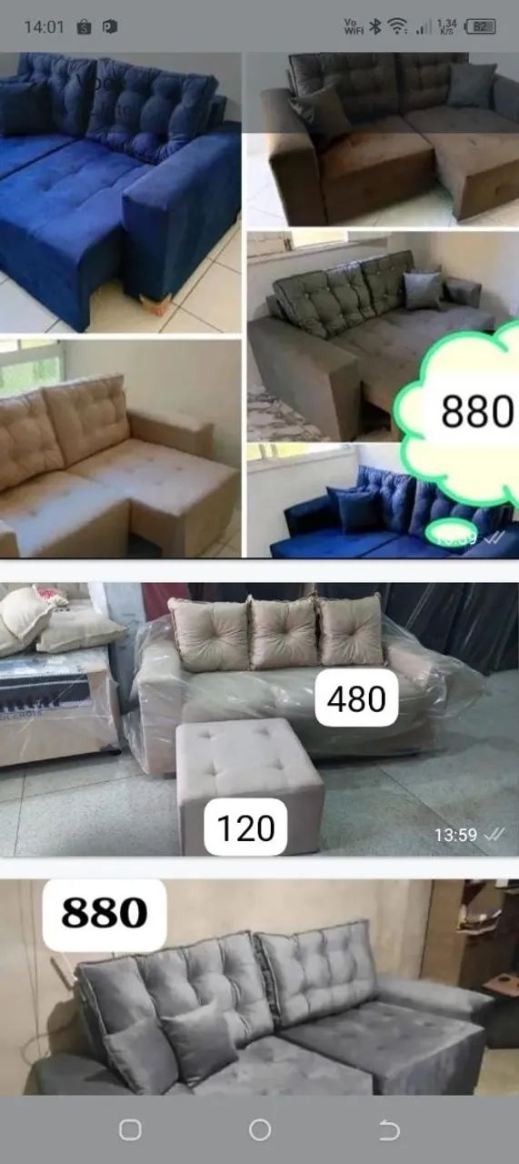 Conjunto de sofá com almofadas soltas  - Foto 4