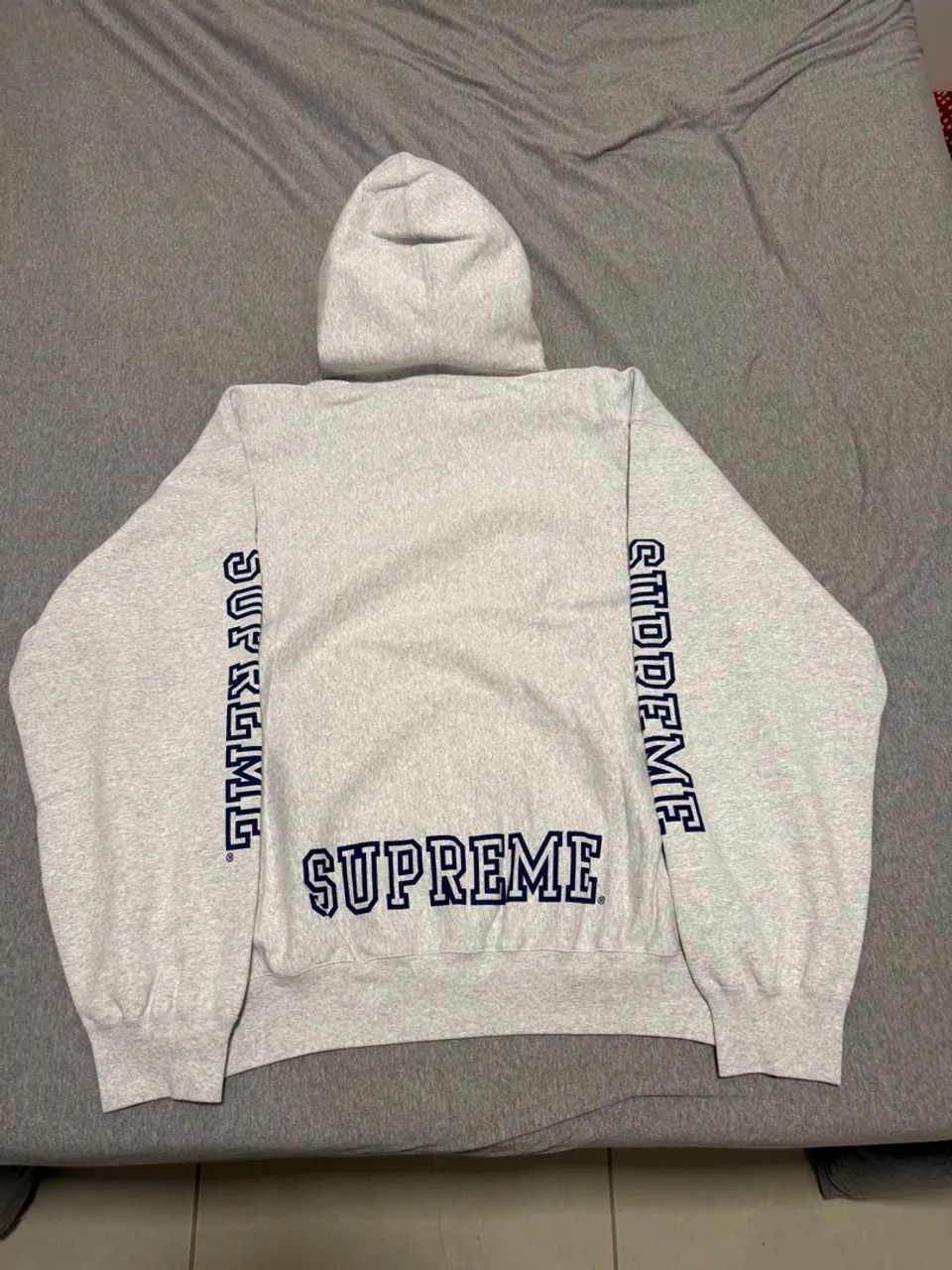 Supreme Moletom Collegiate Sleeve Ash Grey - Foto 5