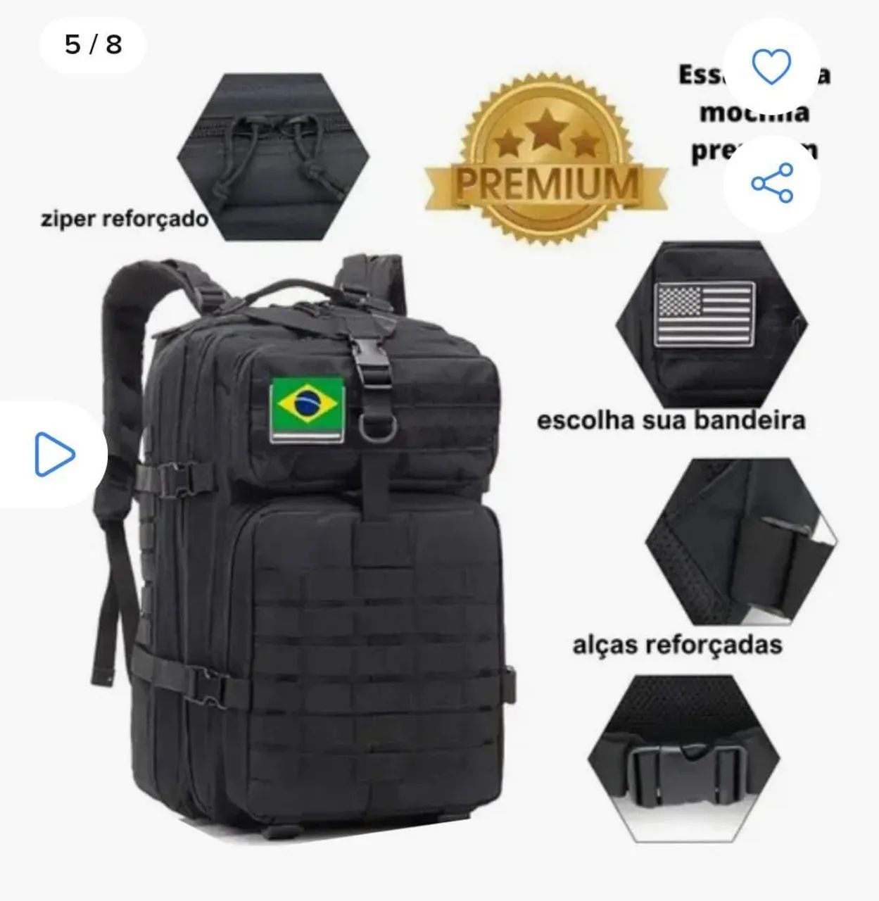 MOCHILA TÁTICA 50 LITROS - 2 UNIDADES  - Foto 5