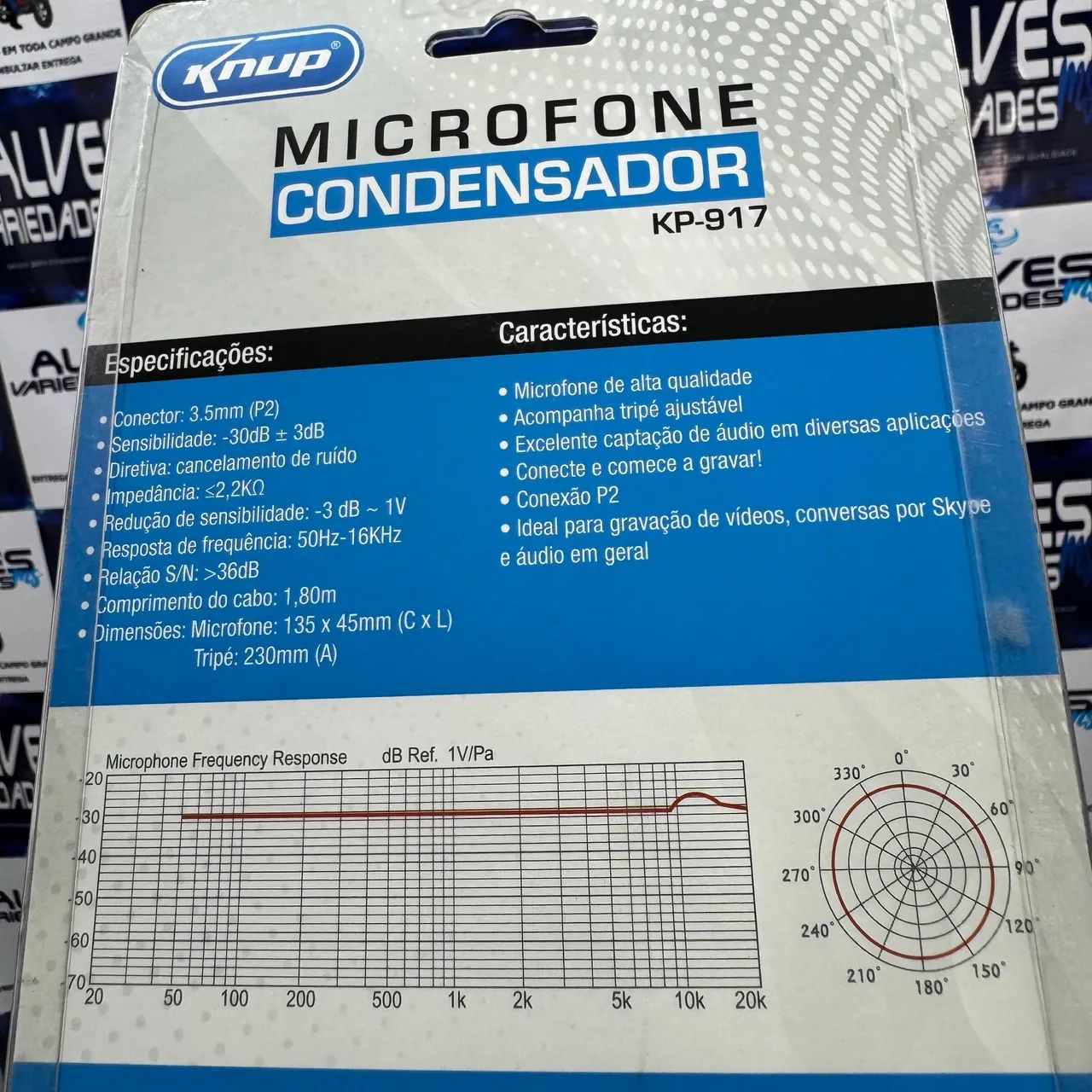 Microfone condensador P2 com tripé de mesa - Foto 2