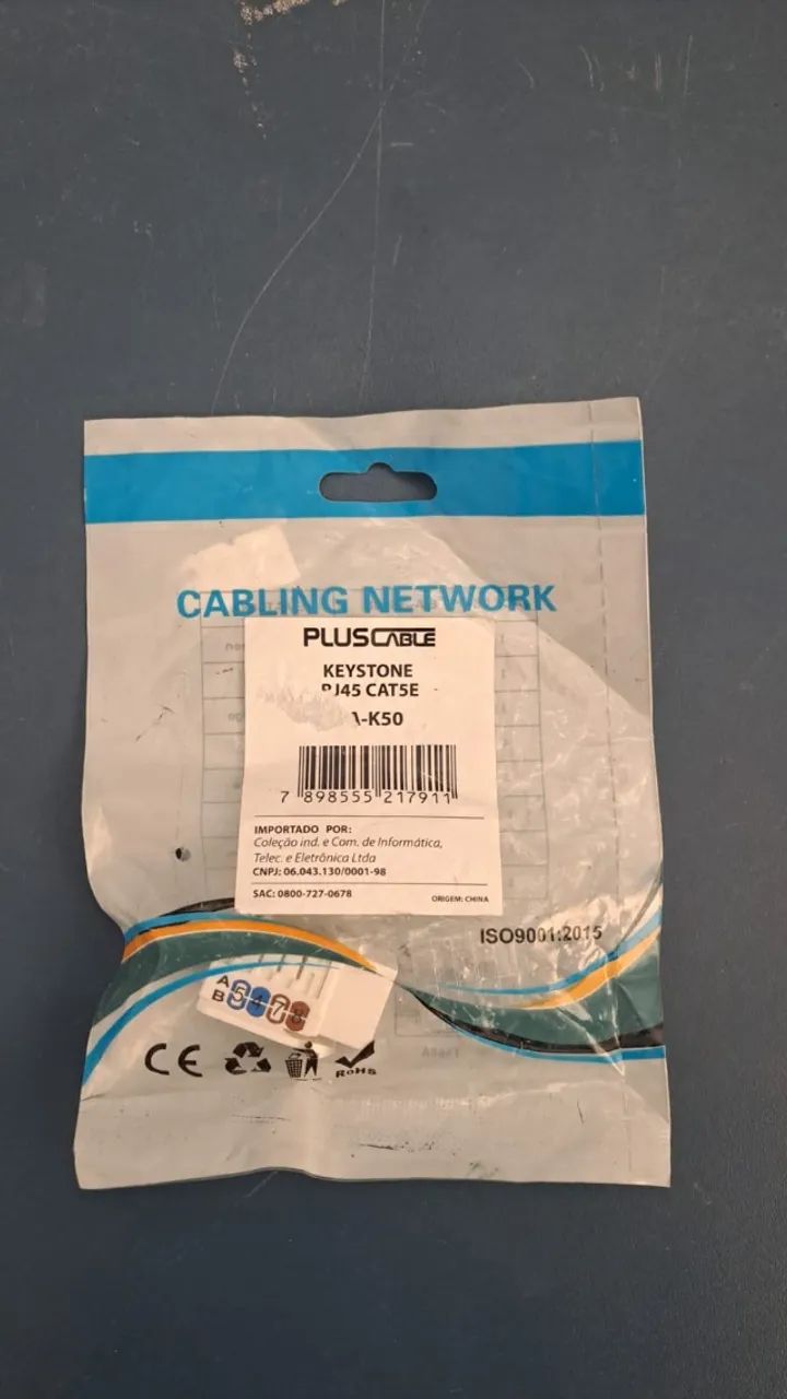 CABLING NETWORK KEYSTONE RJ45 CAT5E NOVO LACRADO FRETE GRÁTIS PARA MACEIÓ