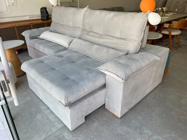 Sofá com Molas Ensacadas, Retrátil e Reclinável no Veludo ? Qualidade Garantida! - Foto 2
