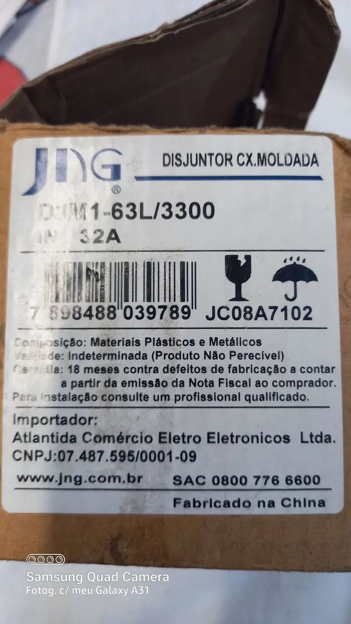Disjuntor JNG DJM1-63L/3300 32A com trava - Foto 2