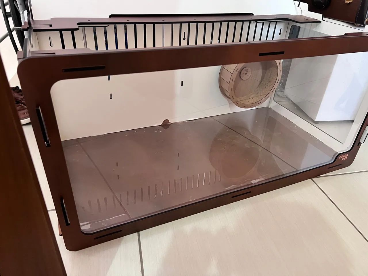 Terrário Alojamento 100x50x50  Grande para Hamster Roedores Completo c/ Acessórios