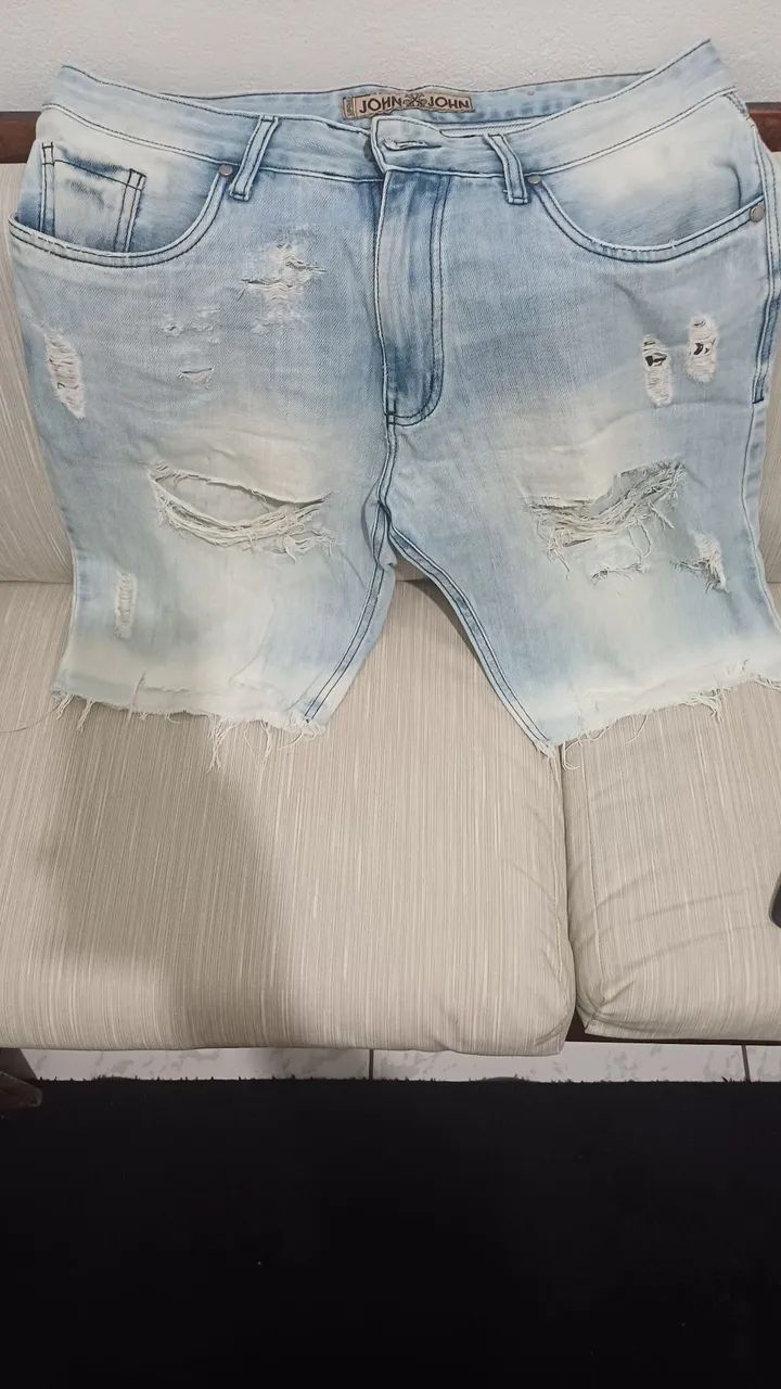 Short Jeans JonJon Masculino Desfiado - Foto 2