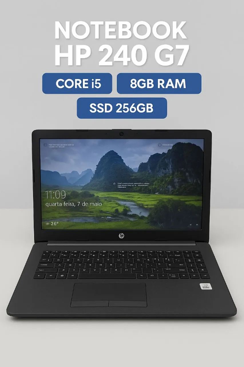 Notebook HP 240 G7 | Intel Core i5 | 8GB RAM | SSD 256GB | Excelente Desempenho!